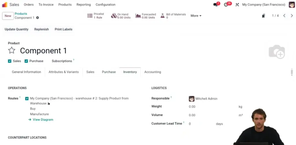Odoo Product Inventory Setup