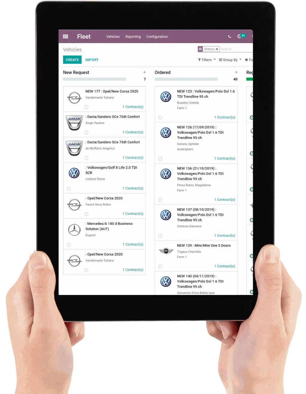 Odoo Fleet Management UI