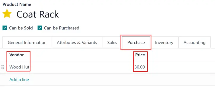 Product Vendor Configuration